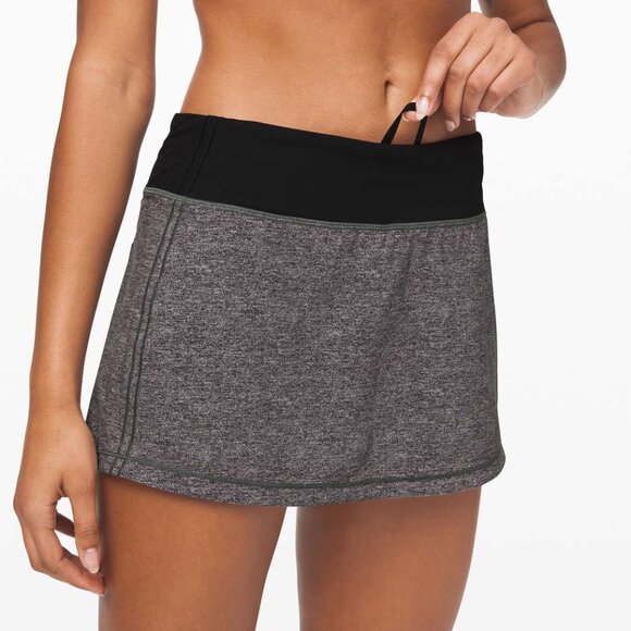 Lululemon Pace Rival Skirt Heather Lux Multi Black / Black 4 - Picture 5 of 10